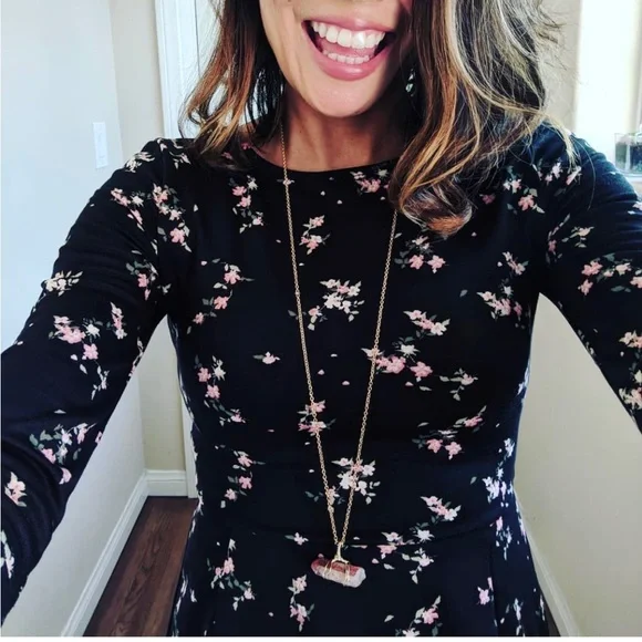 Divided | Dresses | 22 Hm Divided Black Floral Mini Dress Long Sleeves W  Back Cutout Size 4 | Poshmark
